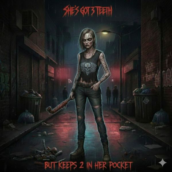 She's got 3 teeth but keeps 2 in her pocket