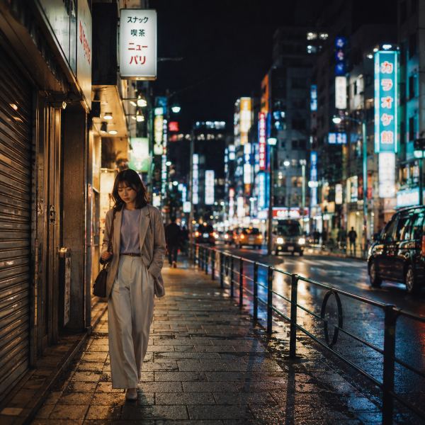 交差点の夕風