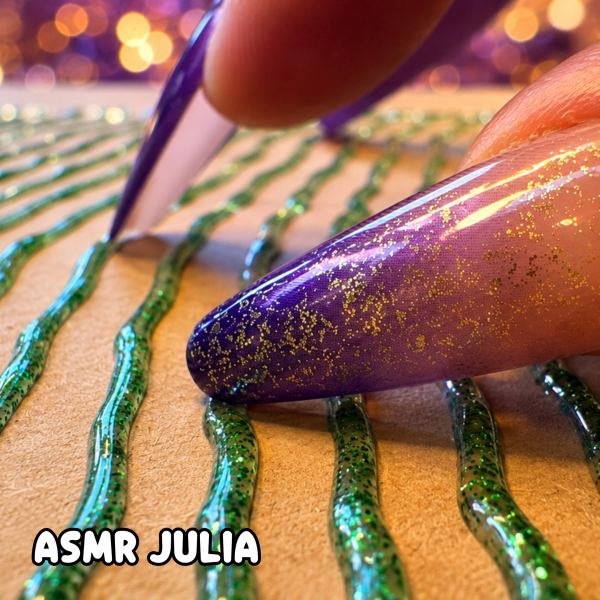 HOT Glitter Glue ASMR Fidget Board + Fake Nails - SUPER Tingly Sounds!