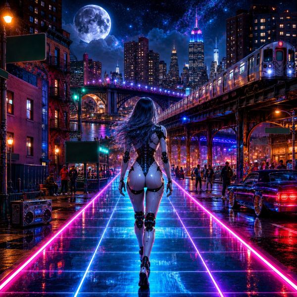 Neon Jazz Sidewalk