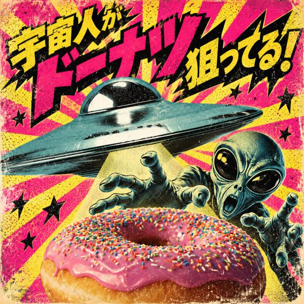 宇宙人がドーナツ狙ってる!
